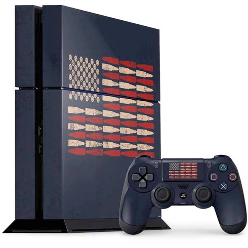 Blue Bullet American Flag PlayStation PS4 Skins