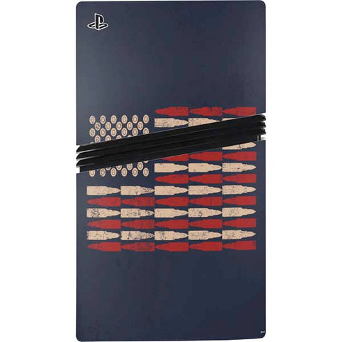 Blue Bullet American Flag PS5 Pro Disk Bundle Skin