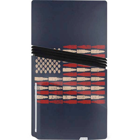 Blue Bullet American Flag PS5 Pro Disk Bundle Skin