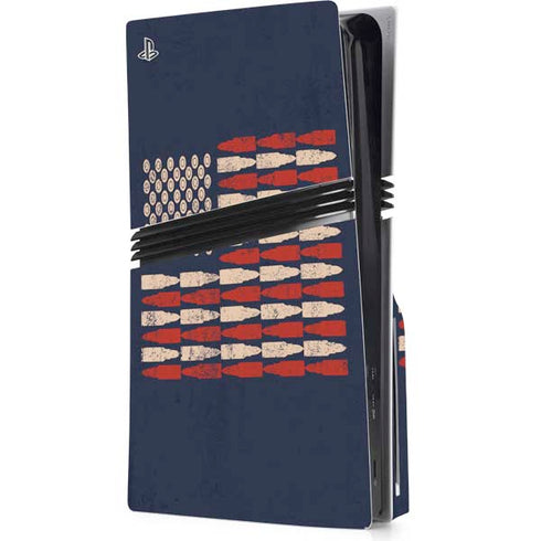 Blue Bullet American Flag PS5 Pro Disk Console Skin