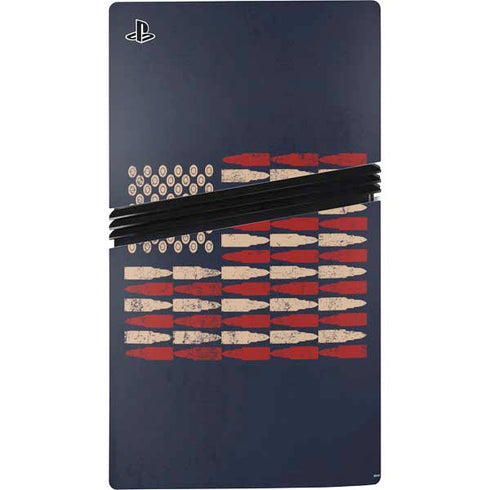 Blue Bullet American Flag PS5 Pro Disk Console Skin