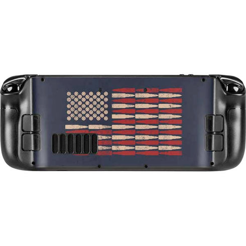 Blue Bullet American Flag Steam Deck Handheld Gaming Computer OLED Skin