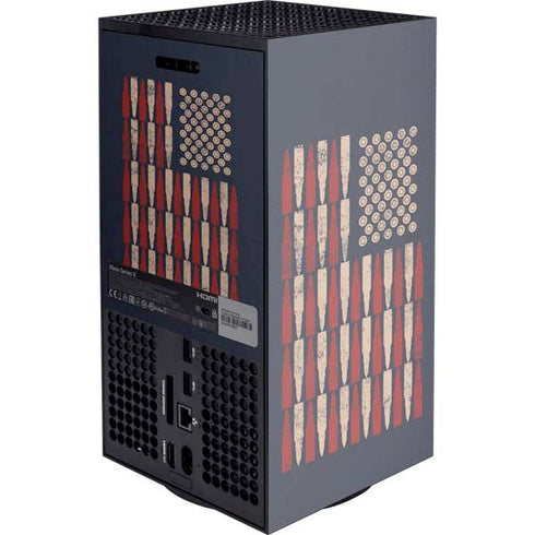 Blue Bullet American Flag XBox Series X Digital Edition Console Skin