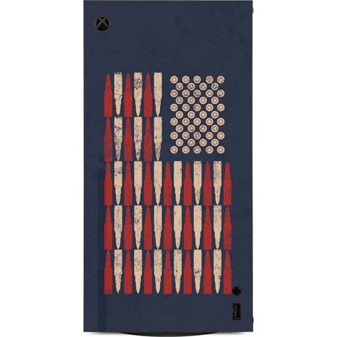 Blue Bullet American Flag XBox Series X Digital Edition Console Skin