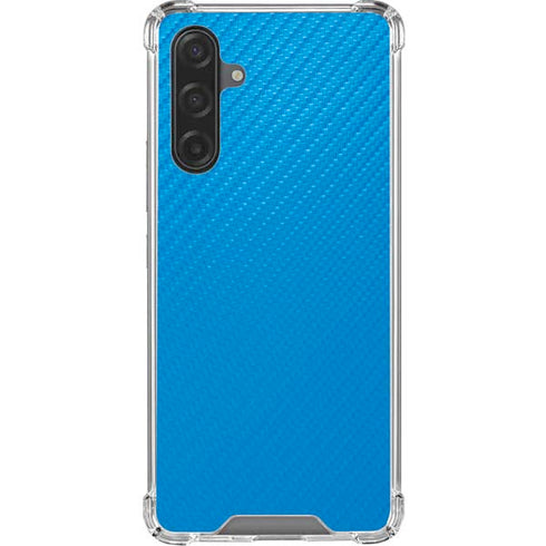 Blue Carbon Fiber Specialty Texture Material Galaxy A17 Clear Case