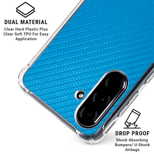 Blue Carbon Fiber Specialty Texture Material Galaxy A36 5G Clear Case