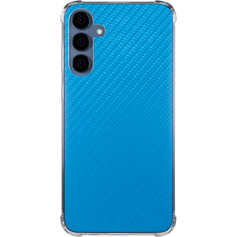 Blue Carbon Fiber Specialty Texture Material Galaxy A55 5G Clear Case