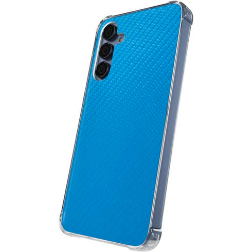 Blue Carbon Fiber Specialty Texture Material Galaxy A55 5G Clear Case