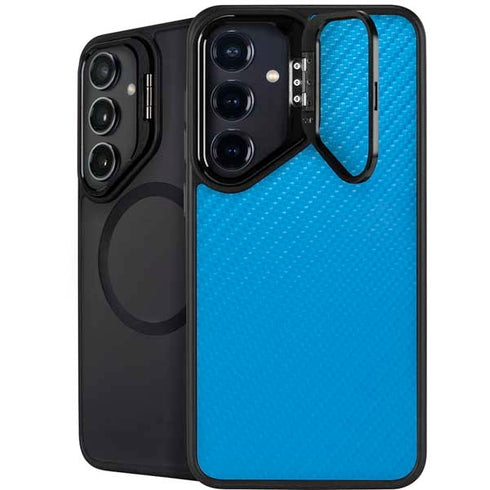 Blue Carbon Fiber Specialty Texture Material Galaxy S24 Kickstand Case