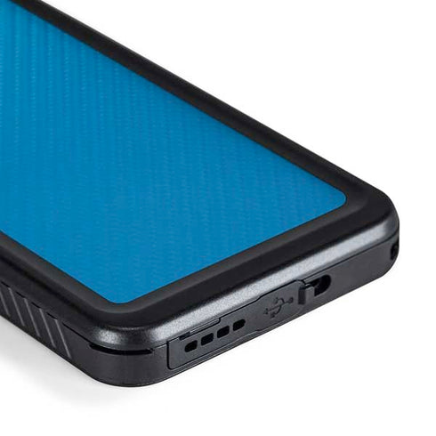 Blue Carbon Fiber Specialty Texture Material Galaxy S24 Plus Waterproof Case