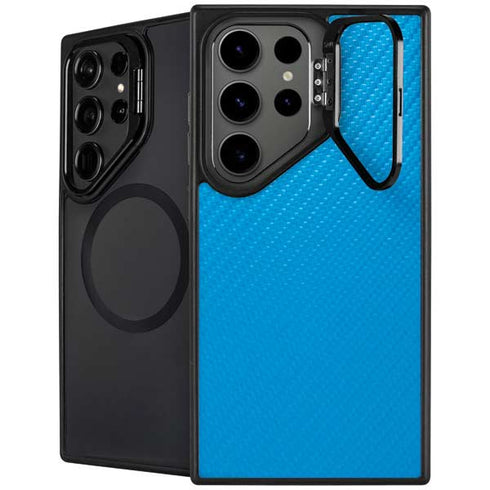Blue Carbon Fiber Specialty Texture Material Galaxy S24 Ultra Kickstand Case