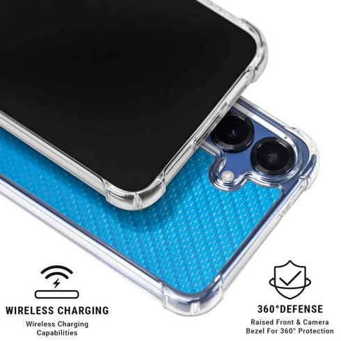 Blue Carbon Fiber Specialty Texture Material Galaxy S25 FE Clear Case