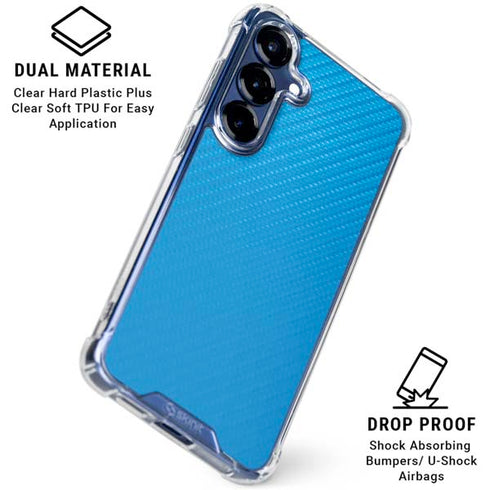 Blue Carbon Fiber Specialty Texture Material Galaxy S25 Plus Clear Case