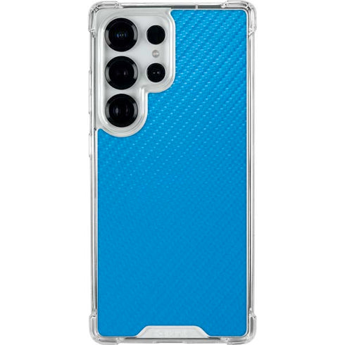 Blue Carbon Fiber Specialty Texture Material Galaxy S25 Ultra Clear Case