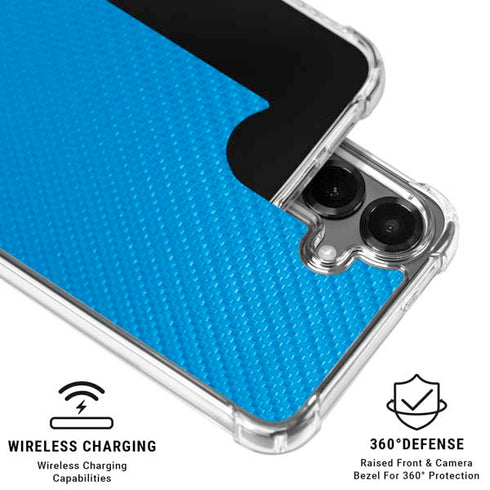 Blue Carbon Fiber Specialty Texture Material Galaxy S26 Clear Case