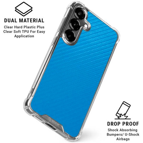 Blue Carbon Fiber Specialty Texture Material Galaxy S26 Clear Case