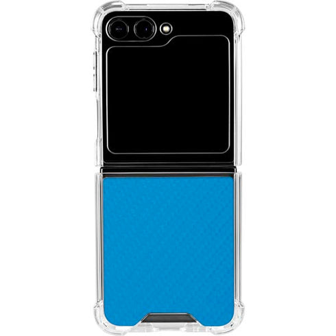 Blue Carbon Fiber Specialty Texture Material Galaxy Z Flip6 Clear Case
