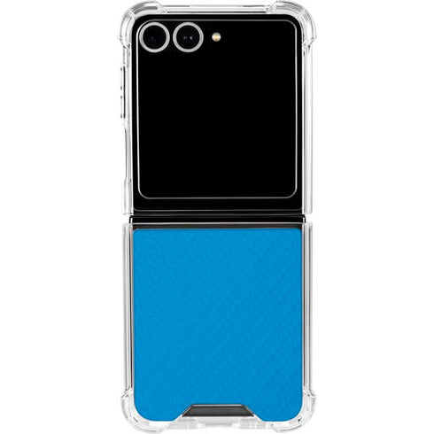 Blue Carbon Fiber Specialty Texture Material Galaxy Z Flip7 Clear Case