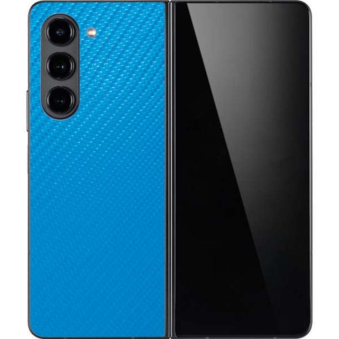 Blue Carbon Fiber Specialty Material Galaxy Z Fold5 5G Skin