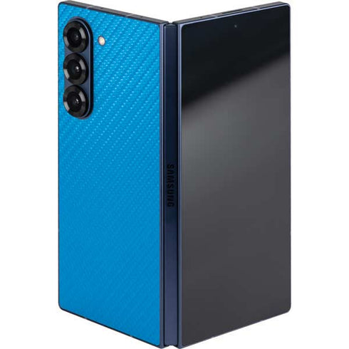 Blue Carbon Fiber Specialty Texture Material Galaxy Z Fold6 Skin