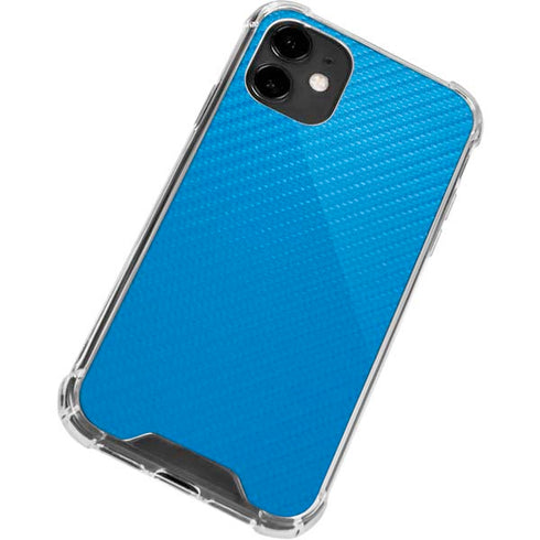 Blue Carbon Fiber Specialty Material iPhone 12 Clear Case