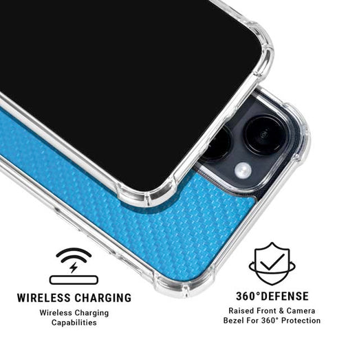 Blue Carbon Fiber Specialty Material iPhone 15 Clear Case
