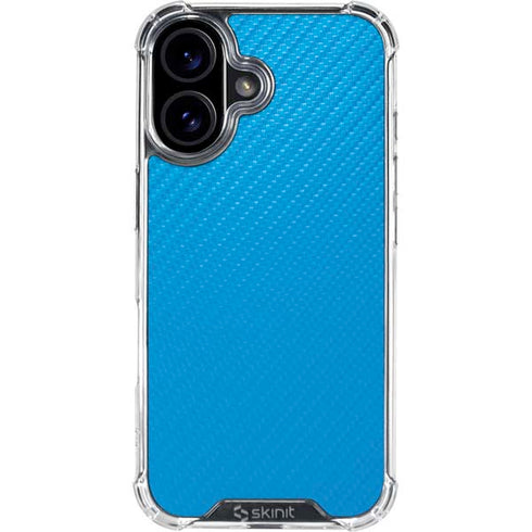 Blue Carbon Fiber Specialty Texture Material iPhone 16 Clear Case