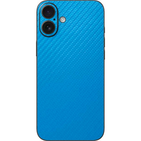 Blue Carbon Fiber Specialty Texture Material iPhone 16 Plus Skin