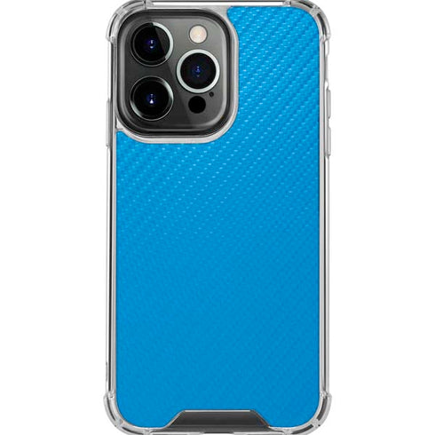 Blue Carbon Fiber Specialty Texture Material iPhone 16 Pro Max Clear Case