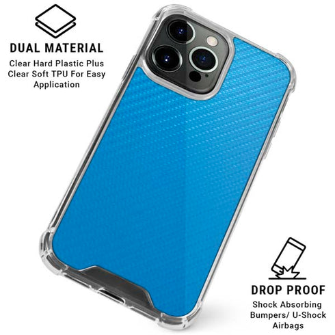 Blue Carbon Fiber Specialty Texture Material iPhone 16 Pro Max Clear Case