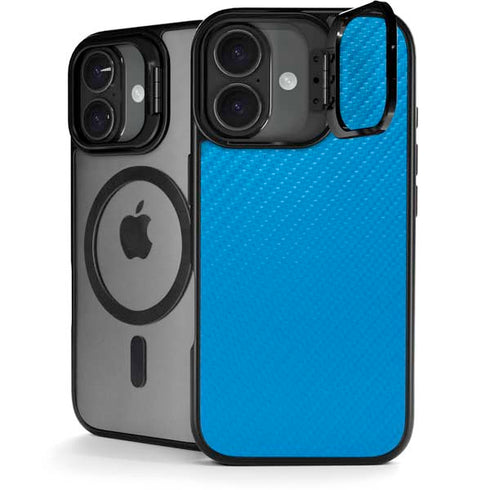 Blue Carbon Fiber Specialty Texture Material iPhone 17 Kickstand Case