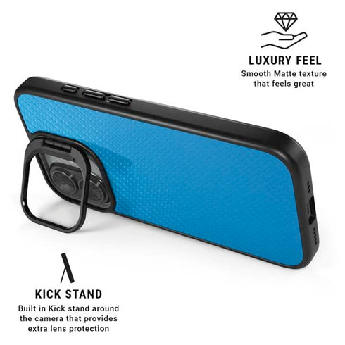 Blue Carbon Fiber Specialty Texture Material iPhone 17 Kickstand Case