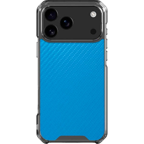 Blue Carbon Fiber Specialty Texture Material iPhone 17 Pro Max Clear Case