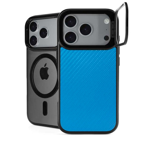 Blue Carbon Fiber Specialty Texture Material iPhone 17 Pro Max Kickstand Case