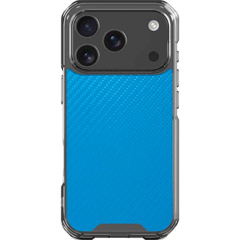 Blue Carbon Fiber Specialty Texture Material iPhone 18 Pro Clear Case