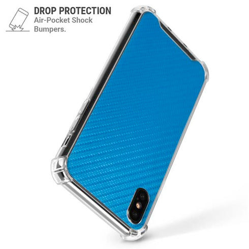 Blue Carbon Fiber Specialty Texture Material iPhone X/XS Clear Case