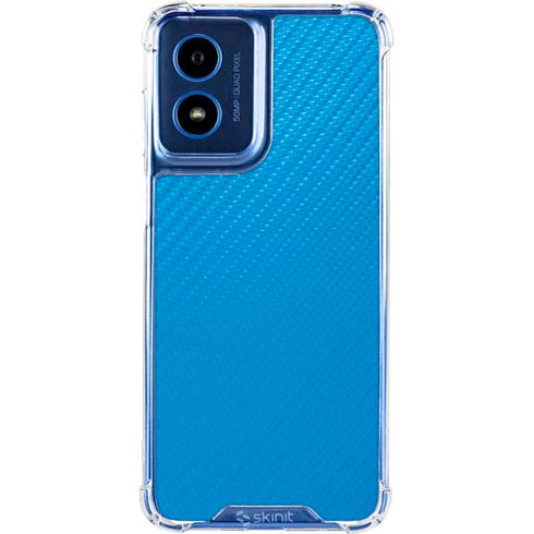 Blue Carbon Fiber Specialty Texture Material Moto G Play 4G (2024) Clear Case