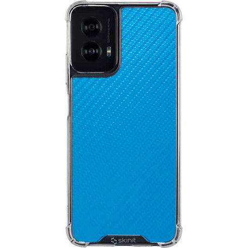 Blue Carbon Fiber Specialty Texture Material Moto G Power 5G (2024) Clear Case