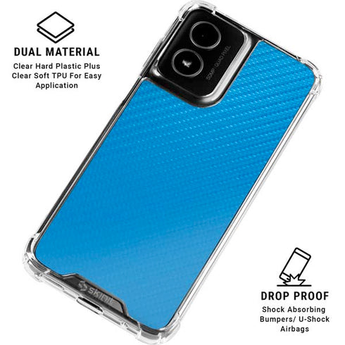 Blue Carbon Fiber Specialty Texture Material Moto G Power 5G (2024) Clear Case