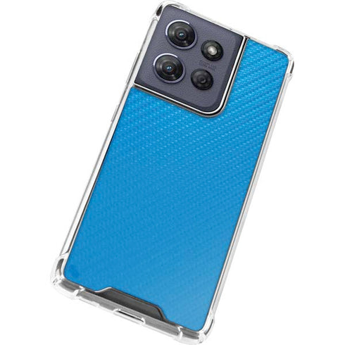 Blue Carbon Fiber Specialty Texture Material Moto G Power 5G (2025) Clear Case
