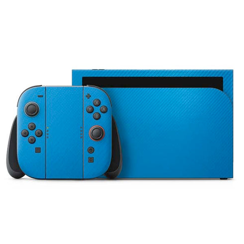 Blue Carbon Fiber Specialty Texture Material Nintendo Skins