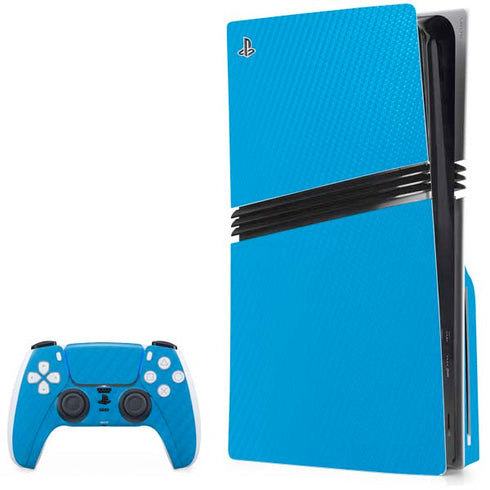 Blue Carbon Fiber Specialty Texture Material PS5 Pro Disk Bundle Skin