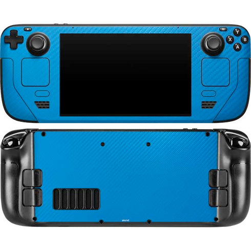 Blue Carbon Fiber Specialty Texture Material Steam Deck Handheld Gaming Computer OLED Skin