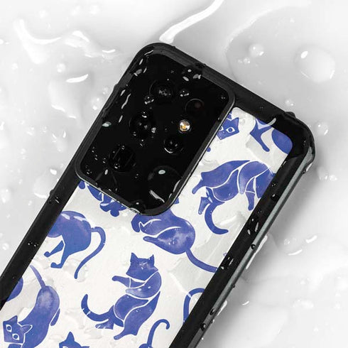 Blue Cats by Cat Coq Galaxy S24 Ultra Waterproof Case