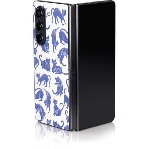 Blue Cats by Cat Coq Galaxy Z Fold5 5G Skin