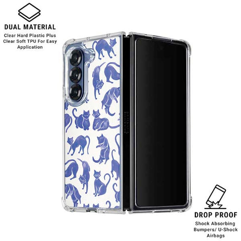 Blue Cats by Cat Coq Galaxy Z Fold6 Clear Case