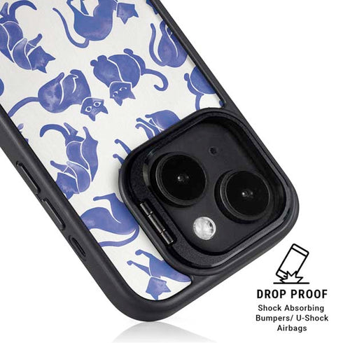 Blue Cats by Cat Coq iPhone 14 Plus Kickstand Case