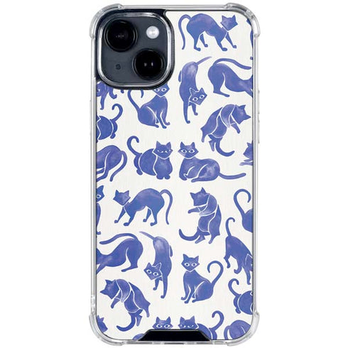 Blue Cats by Cat Coq iPhone 15 Clear Case