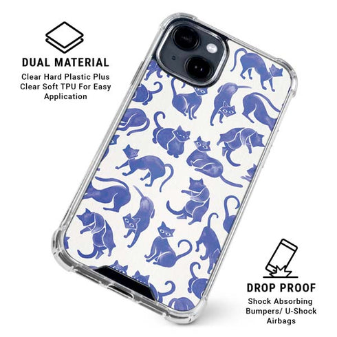 Blue Cats by Cat Coq iPhone 15 Clear Case