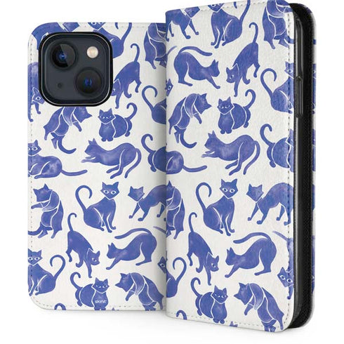 Blue Cats by Cat Coq iPhone 15 Folio Case